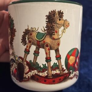 Potpourri Press Cary Savage Ingram Raggedy Ann Moose Christmas Mug Vintage 1993